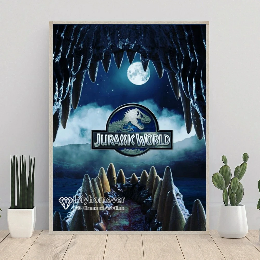 Jurassic World Fallen Kingdom AB Diamond Painting Mosaic Animal Dinosaur Cross Stitch Embroidery Handmade Rhinestones Home Decor