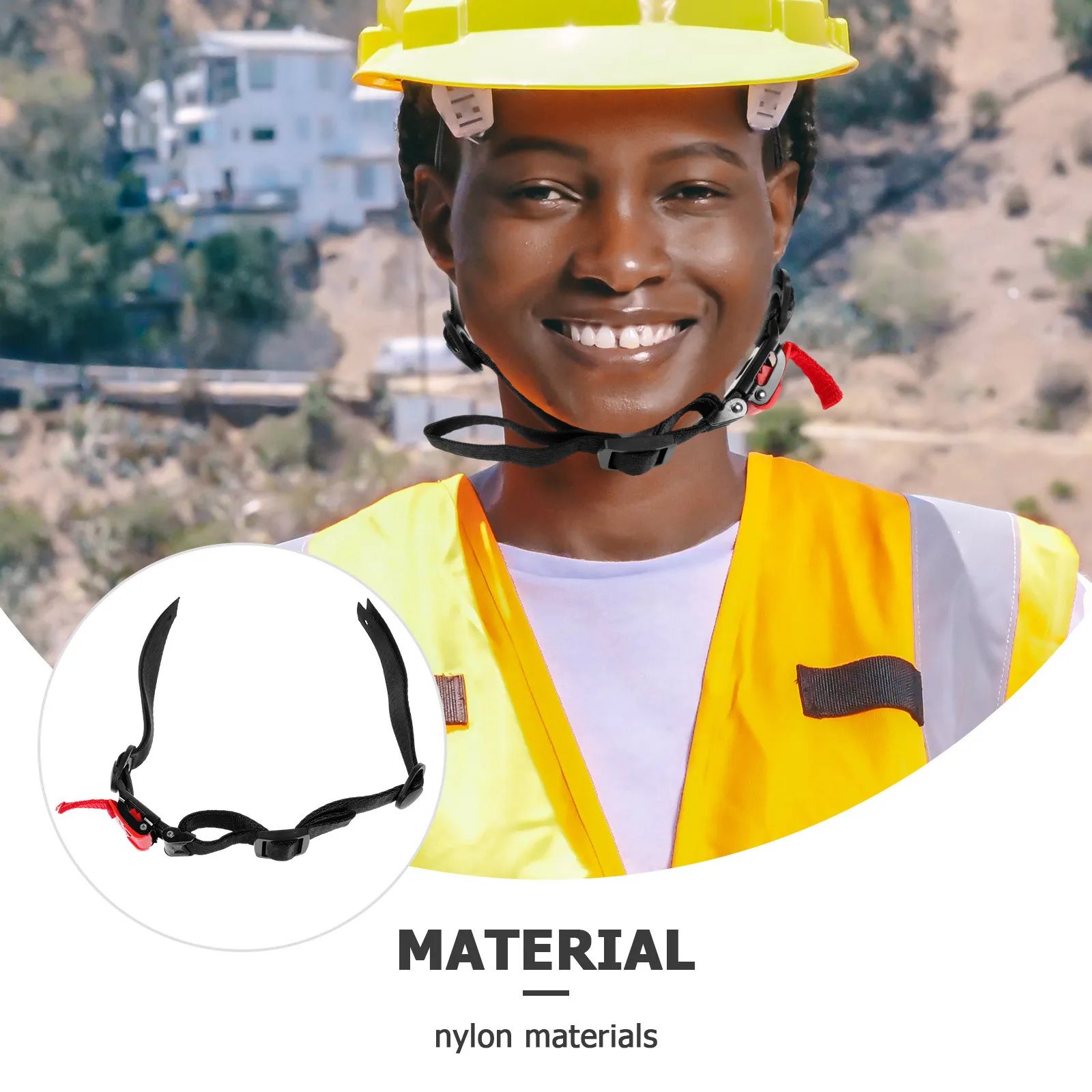 2 قطعة Y على شكل حزام الذقن الآمن قابل للتعديل قبعة صلبة حزام الذقن النايلون استبدال قبعة صلبة الملحقات #5