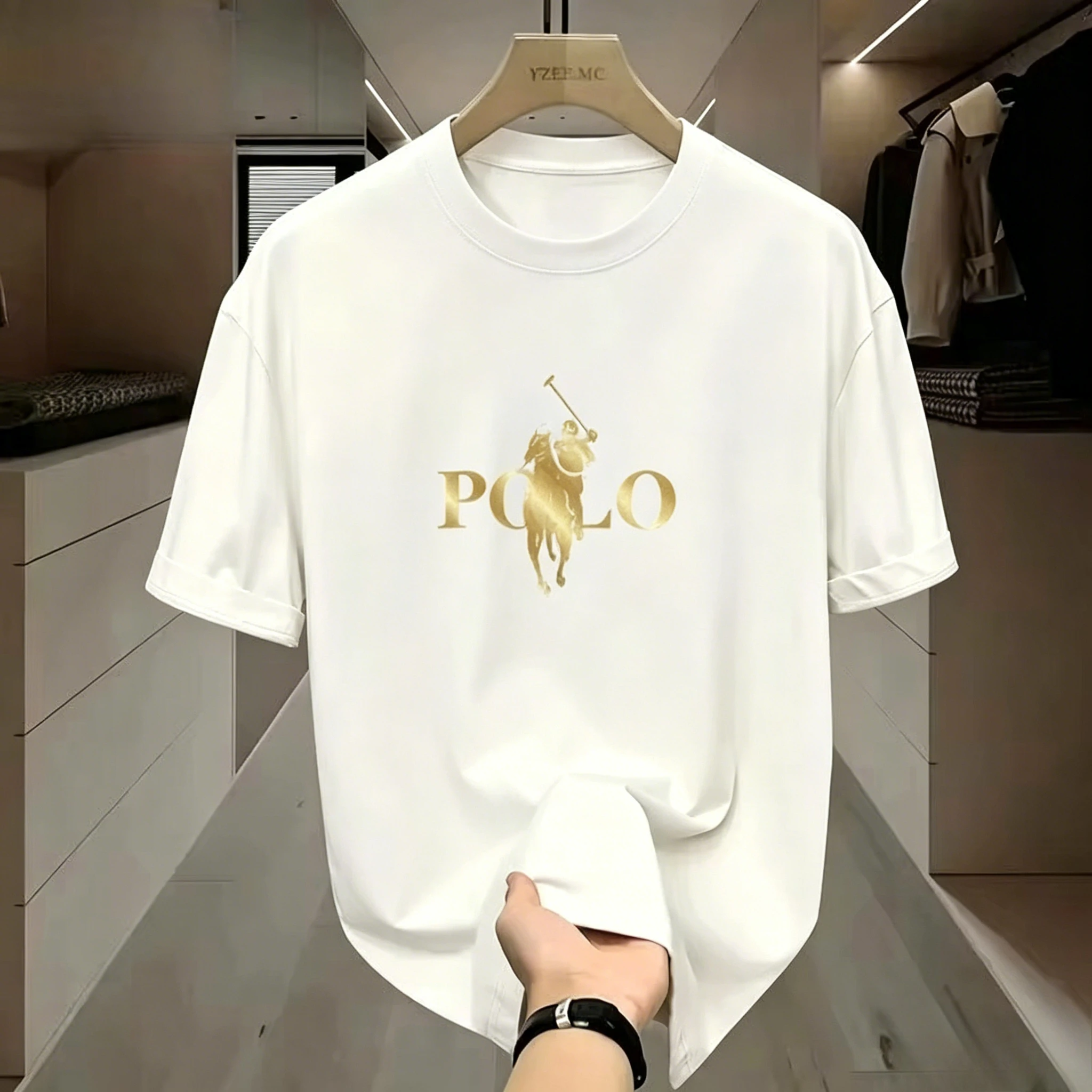 2026 Summer New Luxury American Spring/Summer Printed Equestrian Commuting Comfortable Sportswear Men's and Women's T-shirts