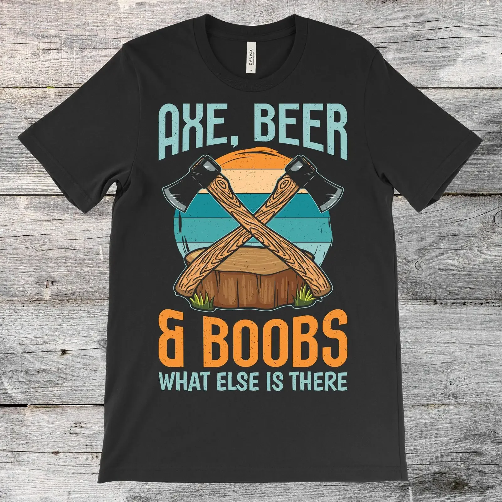 Men's Funny Axe Beer Quote T Shirt Retro Lumberjack Sunset For Thrower Lover Hobby Enthusiast vintage Washed Stylish Breathable