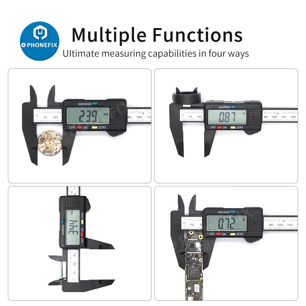 Electronic Digital Caliper Carbon Fibre Vernier Calipers Plastic Gauge Micrometer Measuring Instrument Tools 150mm + LCD Display