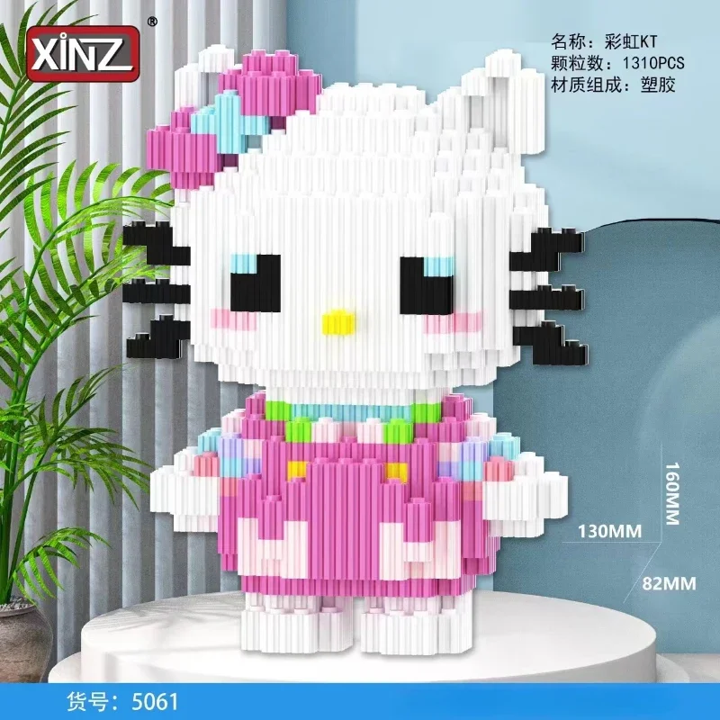 Cute Cartoon Hello Kitty Kuromi Doll Building Blocks 3D Small Particle Assembly Toys Children's Puzzle Gift Ornaments