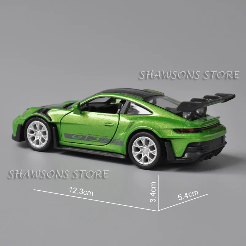 1:36 Model odlewany Metal Porsche GT3 RS Weissach samochody zabawkowe miniaturowa replika