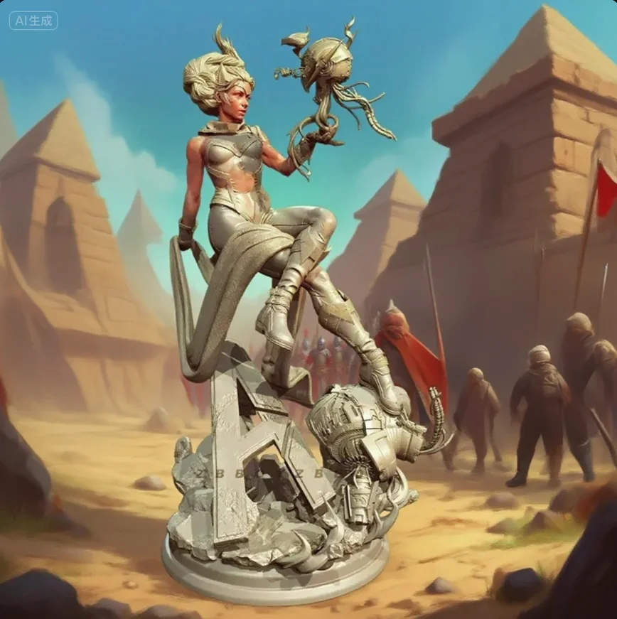 The height of man 30mm 40mm 65mm Resin model Interstellar female warrior colorless and self-assembled （3D Printing ）TD-7469B/3D