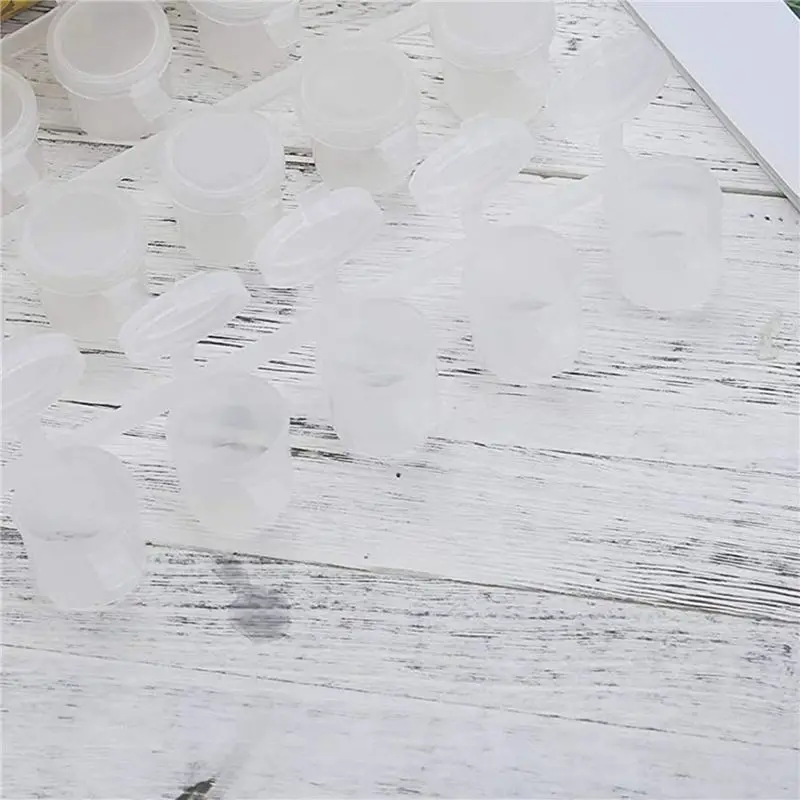 DT19-20 Strips 120 Pots Empty Paint Strips Paint Cup Pots, 10Ml/0.35Oz Mini Paint Pot Strips Clear Plastic Storage Containers