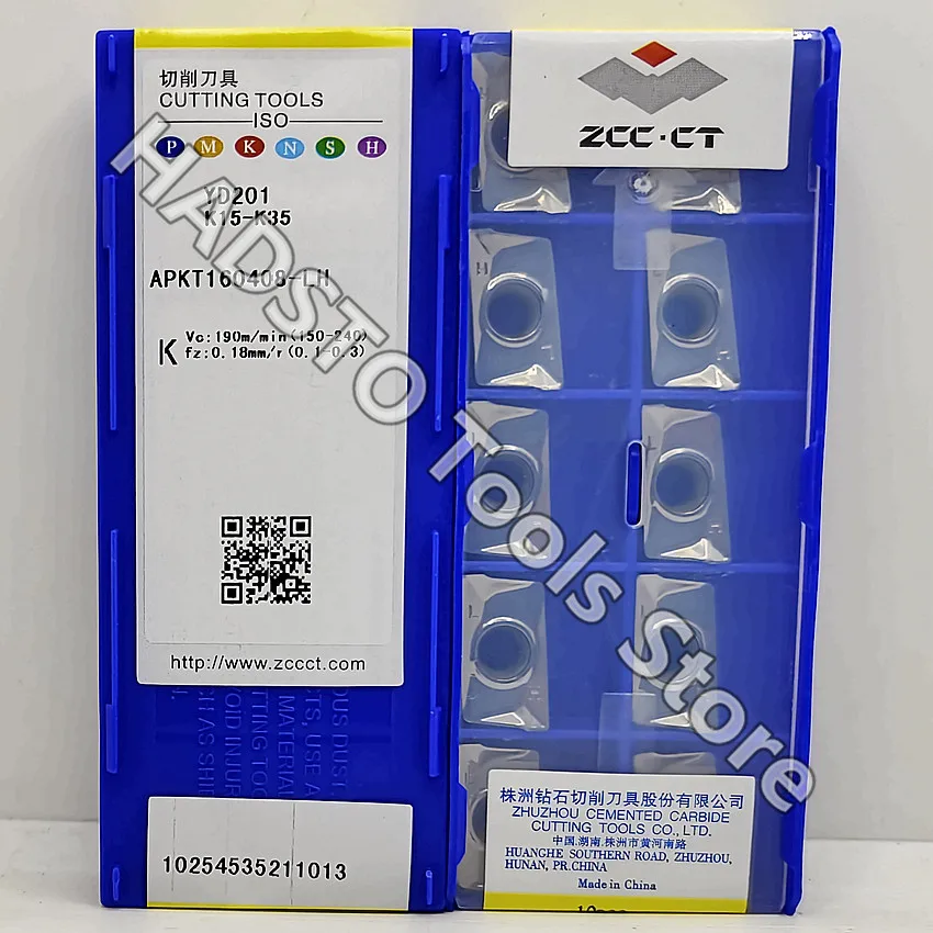 APKT160408-LH YD201 APKT160408-LH APKT160408 ZCC.CT CNC carbide inserts Milling insert For Aluminium 10pcs/box