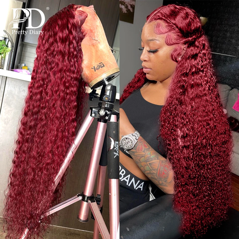 burgundy 30 inches water wave lace front wig Soyang Hair Burgundy Water Wave 30-Inch Wig Review | TikTok main image 2