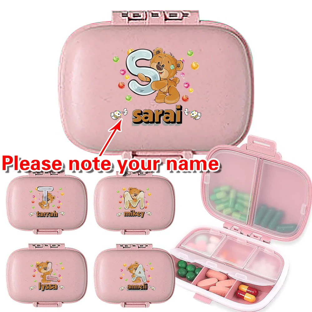Customized Name Drug Storage Box Medicine Boxs Portable Travel Emergency Pharmacy Case Mini Moisture-proof Medicine Pills Cases