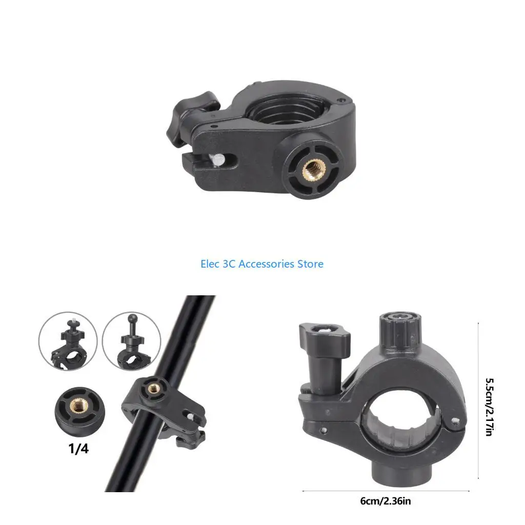 Y51A 15-25mm Tube Mount 1/4 Hole Clamp Base For Camera LED Lights Microphone Stands