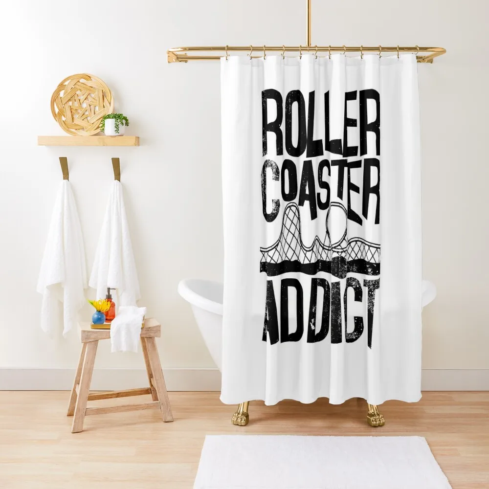 Roller Coaster Addict I cool rollercoaster enthusiast design Shower Curtain Shower Bathroom Anime Bathroom Curtain