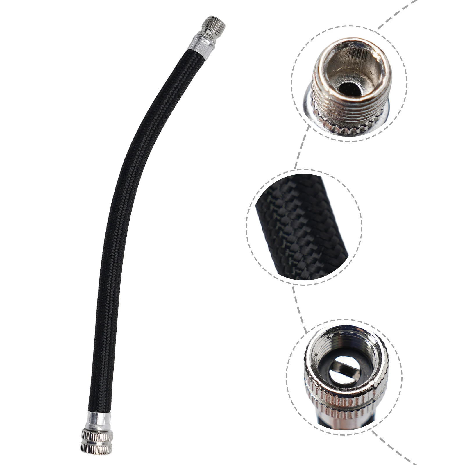 Bicycle Pump Hose Adapter Extender ForSchrader Valve Extension Tube High Pressure Resistant Pure Copper Nozzle