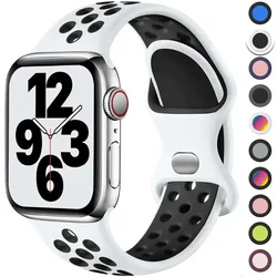 Correa de silicona para Apple Watch, pulsera deportiva de 49mm, 44mm, 45mm, 42mm, 41mm, 38mm, 40mm, iwatch 8 SE, 7, 6, 5, Ultra 49mm