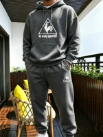 2026 Men's Suit Sporty Set - New Fall_Winter Two-Piece Couple Sweatshirt and Drawstring Casual Pants Casual suit - 3