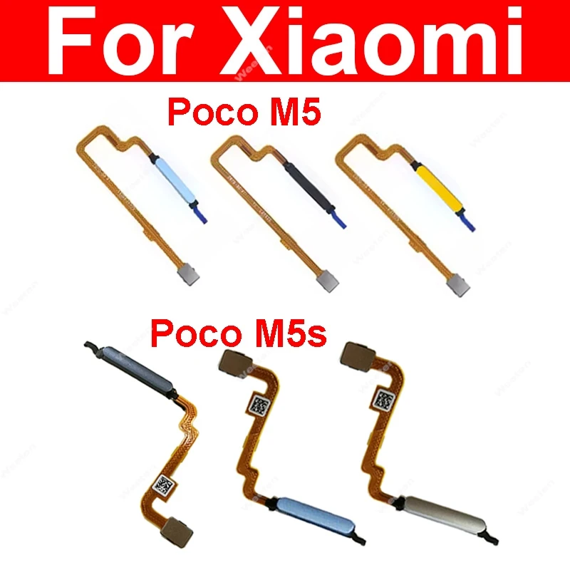 

For Xiaomi Poco M5 M5s Power Button Fingerprint Home Menu Return Sensor Flex Cable Repair Parts