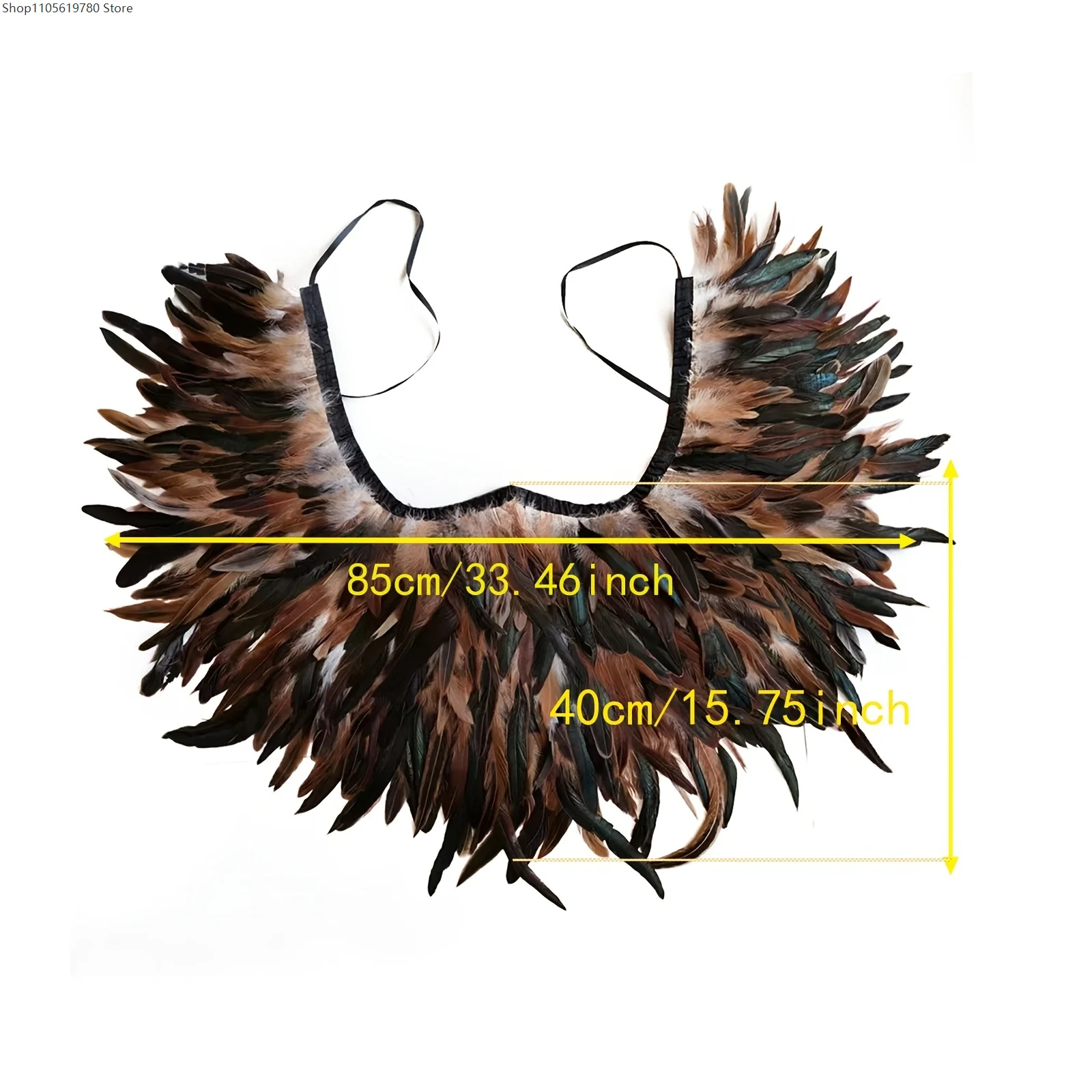 Gothic Feather Cape Black Lace Collar Shrug Wrap Shoulder Shawl for Halloween Cosplay Women's Men's Stylish Poncho Accessory