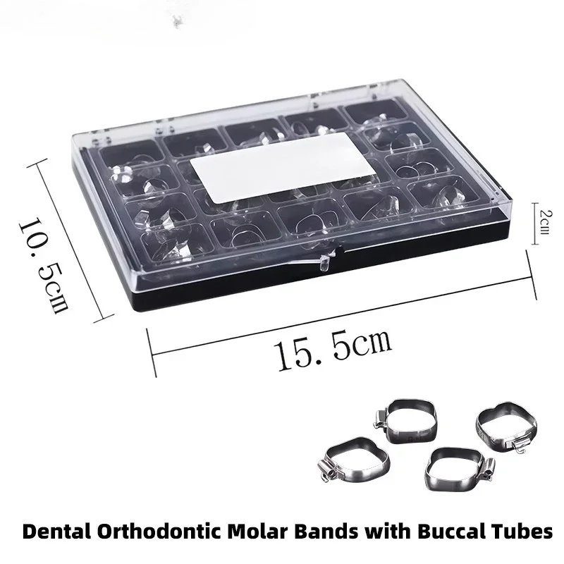 80PCS Dental Orthodontic Stainless Steel Buccal Tube 1st Molar with Bands Roth/MBT 022 стоматология ortodoncia