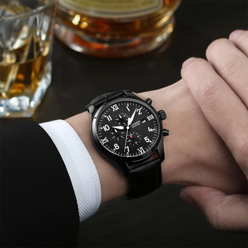 Мужские часы GUANQIN, роскошные автоматические механические многофункциональные часы MIYOTA с циферблатом, водонепроницаемые часы для бизнеса и отдыха