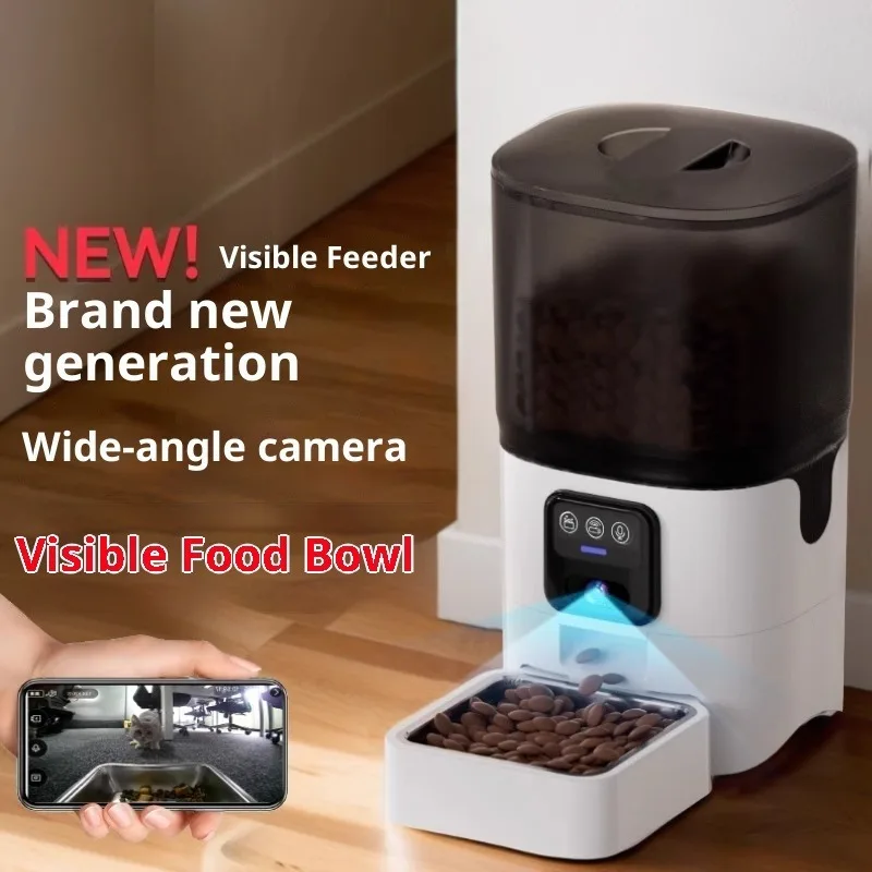 Smart pet automatic feeder, wide-angle HD video, infrared night vision, pet smart cat feeder