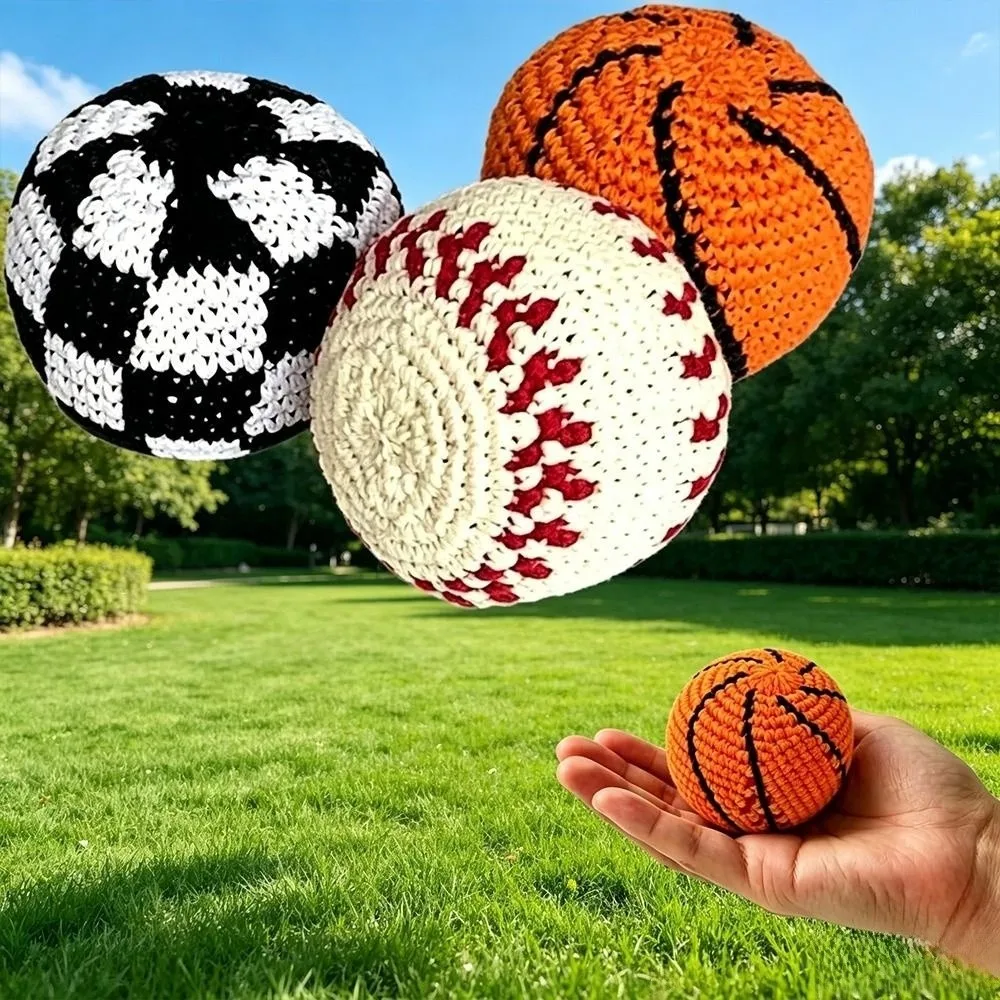 New Cotton Crochet Sports Ball Handmade Sports Knitted Ball Lightweight Sports Ball Indoor Outdoor Play