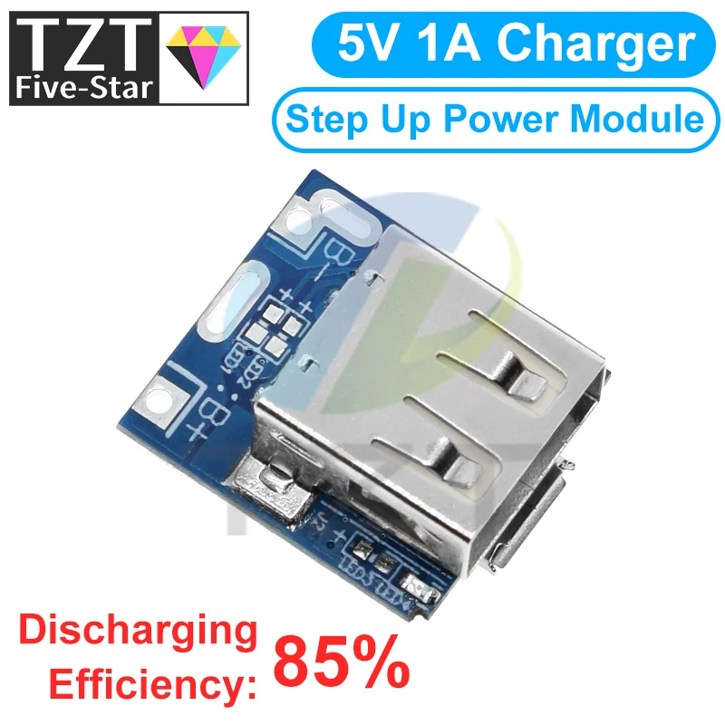 TZT 5V Boost Converter Step-Up Power Module Lithium Battery Charging Protection Board LED Display USB For DIY Charger 134N3P