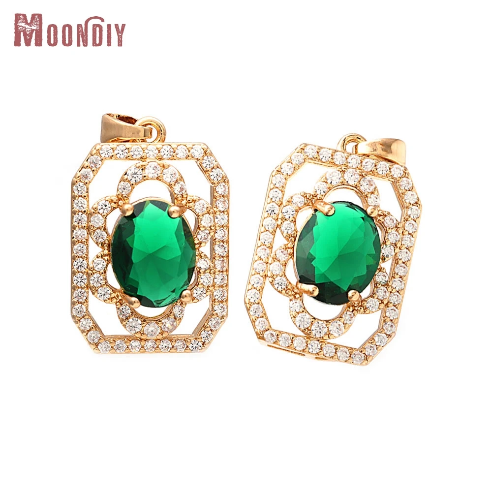 

4 шт., 18-каратное золото, латунь, циркон, прямоугольные ожерелья, подвески, подвески, высококачественные ювелирные аксессуары