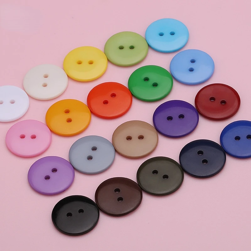 9-30mm Multicolour Double Eye Bread Button Round Resin Sewing Buttons for DIY Scrapbooking Garment Sweater Coat Accessories