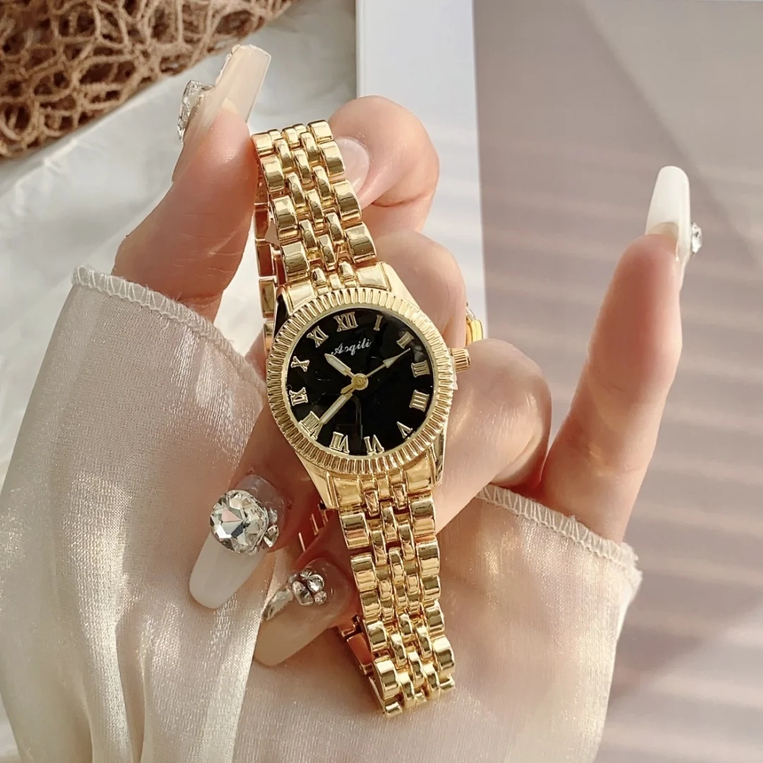 Luxury Gold Watches Women Digital Quartz Watch Big Dial Casual Bracele Watch Montre Femme Ladies Gifts Folding Clock