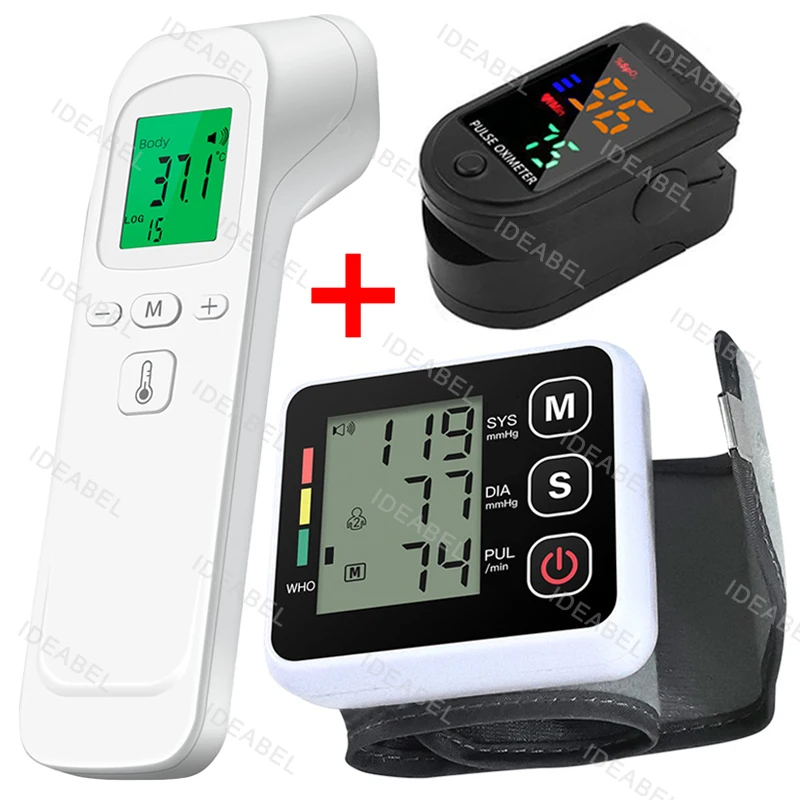 Compteur automatique de pouls de fréquence cardiaque, moniteur BP, bras numérique sain, tensiomètre, brassard, tonomètre médical automatique
