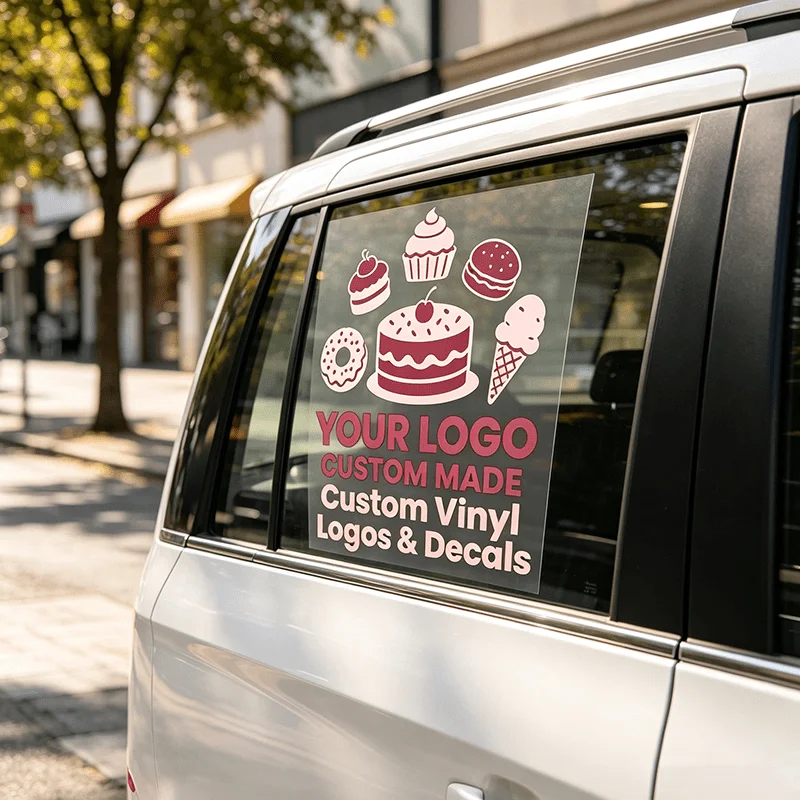 1PC Customizable Window Sticker Vinyl Decal for Glass 2D Ultra-Thin Self-Adhesive Waterproof Sunscreen No Residue Ideal
