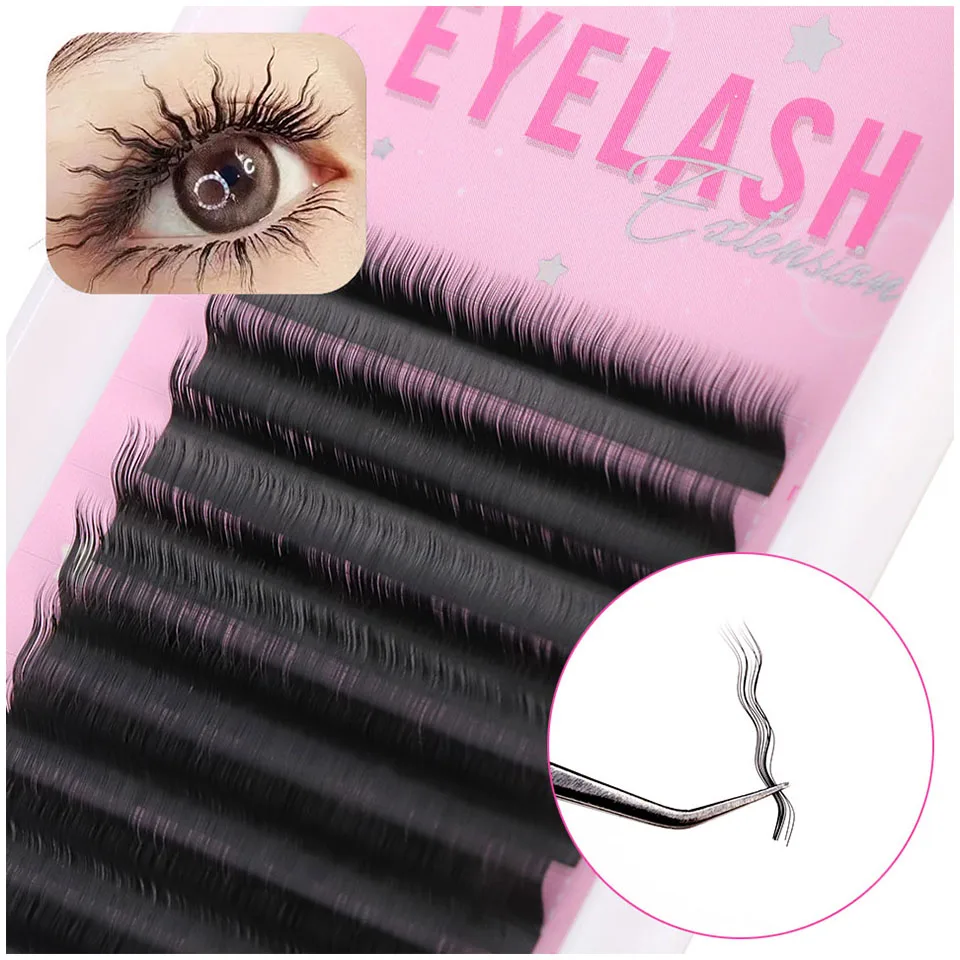 

Wool Curled Lashes 3D Curly Eyelash Fluffy Thick Fasle Eyelashes Dramatic Natural Long Handmade Cat Eye Lashes Extension Makeup