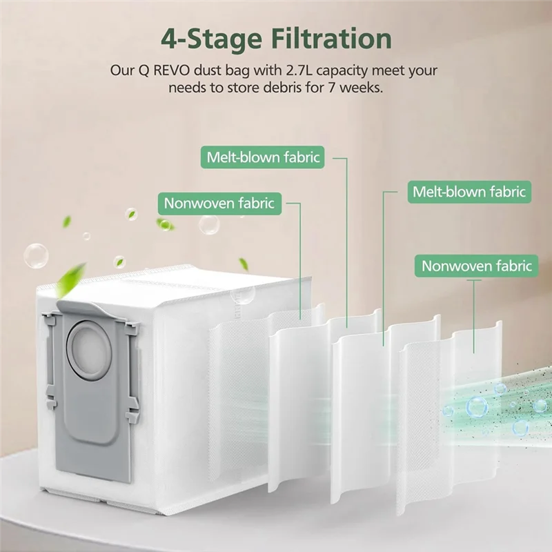 ABJY-For Roborock Q Revo جهاز آلي لتنظيف الأتربة فرشاة جانبية رئيسية فلتر Hepa أكياس الغبار استبدال أجزاء الملحقات