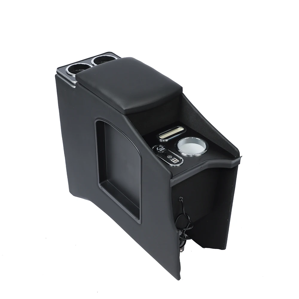 

Подлокотник-консоль для Nissan NV200 с вертикальной беспроводной зарядкой, черный, с подстаканниками