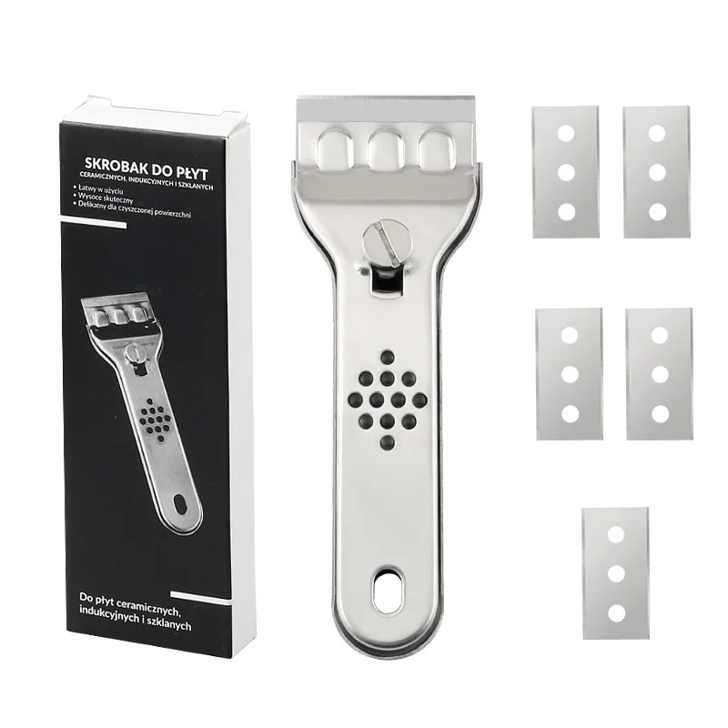 

Professional Stainless Steel Scraper Tool, Multi-Surface Glass Window Wall Paint Cleaner for Kitchen Cooker Fridge Home Cleaning