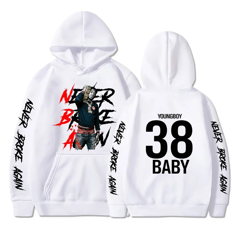 Sudadera con capucha Never Broke Again para hombre, sudadera con estampado gráfico YoungBoy a la moda, ropa deportiva informal Harajuku para mujer, Jersey con capucha