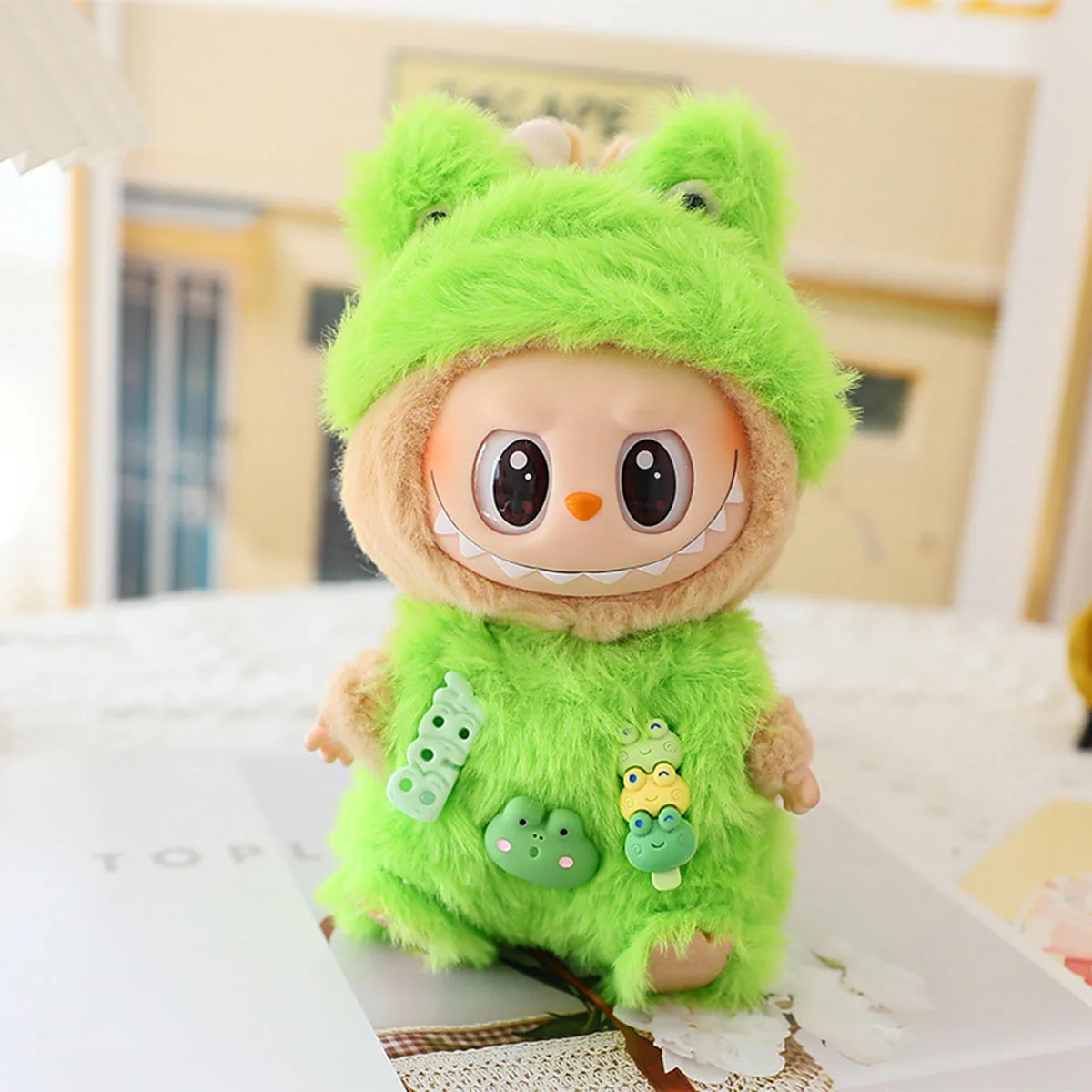 17 سنتيمتر لطيف صغير أفخم دمية الملابس الزي اكسسوارات ل دمى Labubu كعكة قبعة عباءة الملابس DIY بها بنفسك الاطفال هدية ﻿