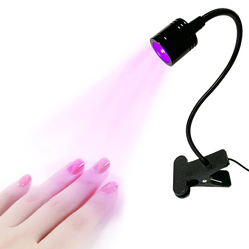 Lampe à col de cygne flexible à tête ronde violette, sèche-ongles de manucure à séchage rapide, lampe à polymériser le vernis gel, N64.