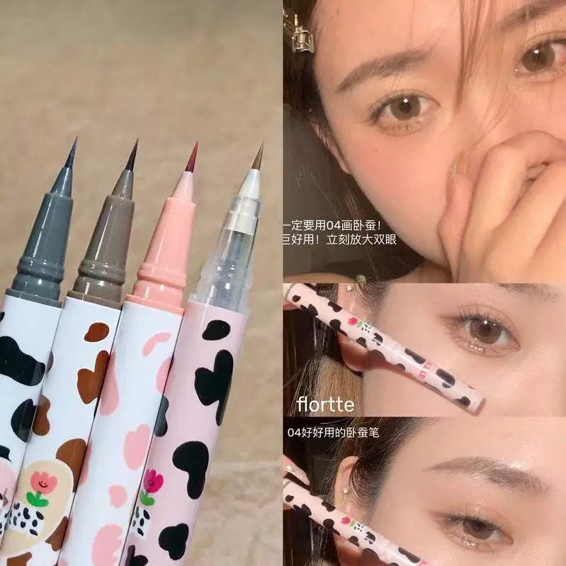 FLORTTE aegyo saliva caneta wow bom delineador fino caneta de longa duração não é fácil de borrar delineador