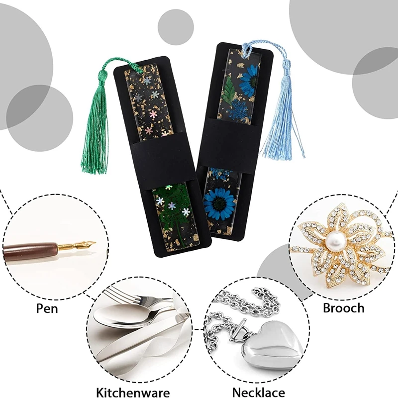 Resina Bookmark Holder Sleeves para Bookmark Embrulho, 5.9X1.8 polegadas, Kraft, 50 PCs