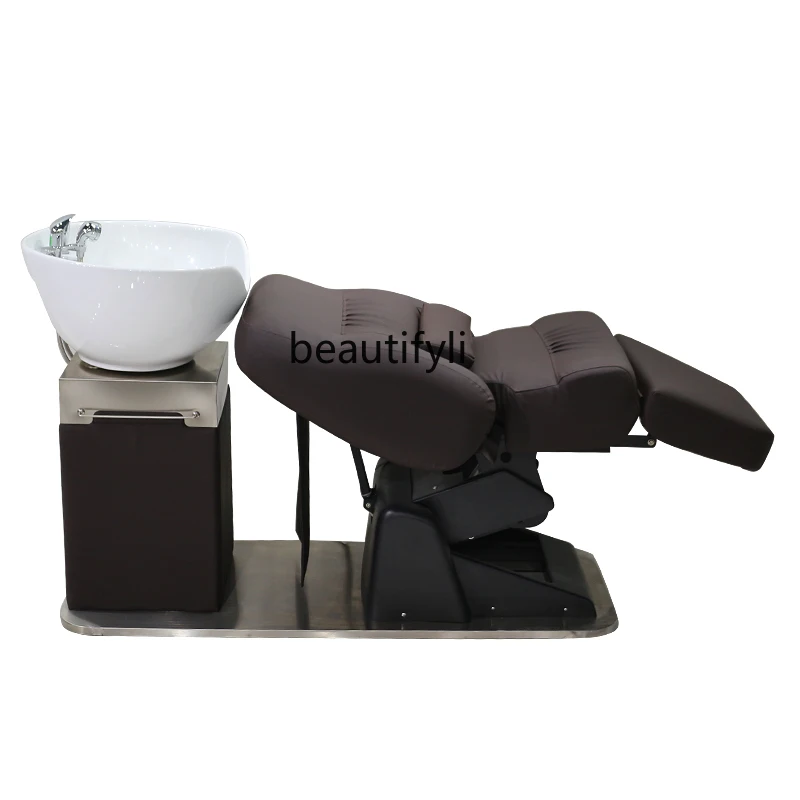 

High-End Electric Lifting Barber Shop Shampoo Chair for Hair Salon Thai Shampoo Chair Rotating Beauty Salon Flushing Bed