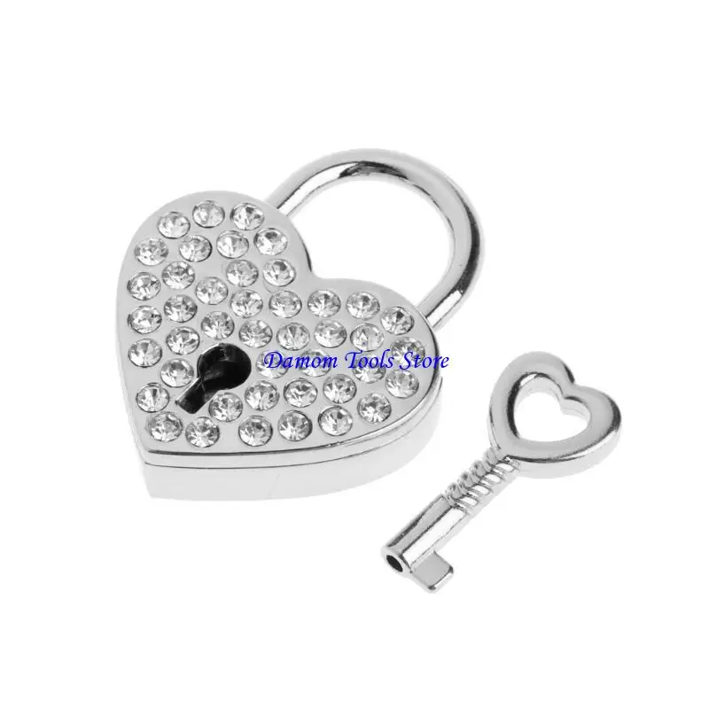 57BE Metal for Wish Lock Mini Heart Archaize Padlocks With for Key for Lovers Girls S