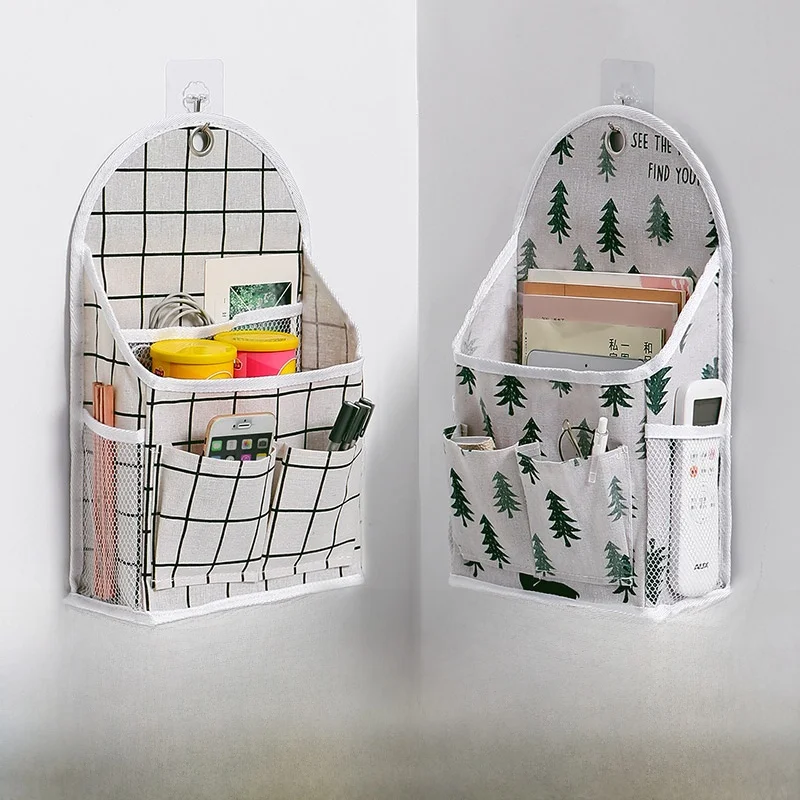 

Cotton Fabric Wall Hanging Storage Bag Student Dormitory Door Back Pocket Organizer Nordic Style Home Storage Bag for Miscell...
