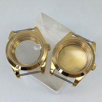 Gold 36mm/40mm Luxury men's Explorer Watch Case Mod Sapphire Glass For Seiko NH35 NH36 NH38 Eta 2824 Movement For 28.5mm Dial