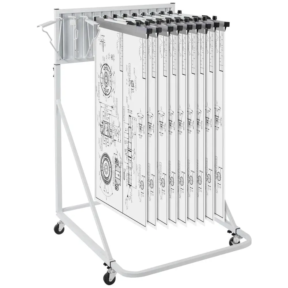 

Mobile Blueprint Storage Rack Plan Holder with 12 Pivot Brackets Heavy Duty 240 lbs Capacity Durable Design Wheeled for
