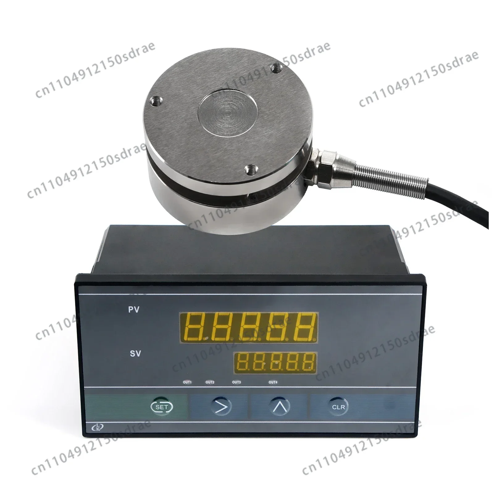 Load Cell Sensor + Indicator Display,Test Compression Force Weight Pressure Sensor for Scale Range 10KG - 5000KG