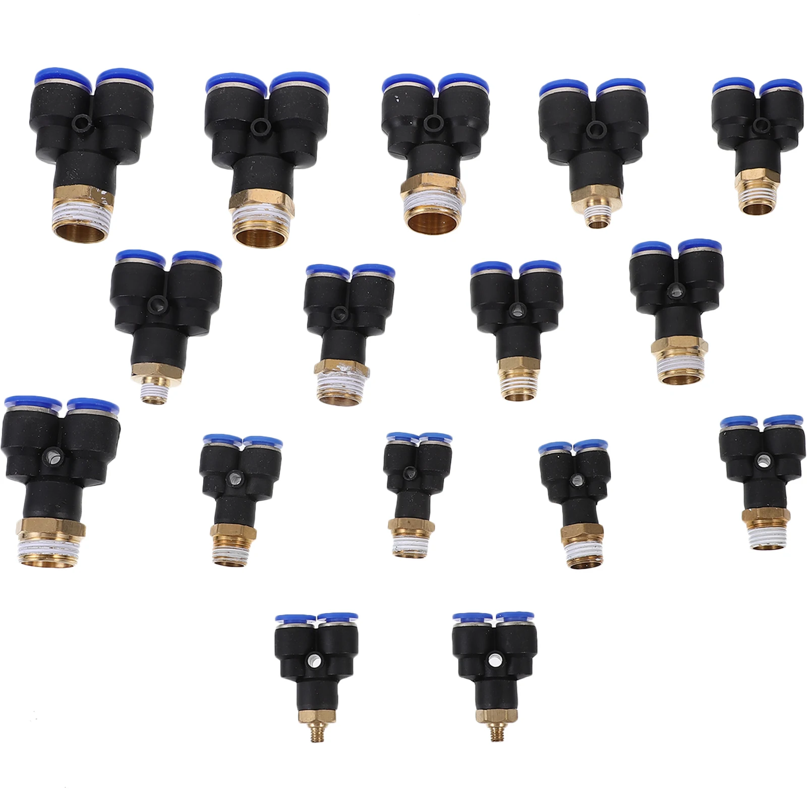 

16pcs Connector Threaded Straight Air Hose Fittings ABS Copper No Leakage Compressor Industrial Pressure Washer Tube