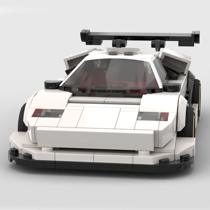 308 قطعة MOC لامبورغينيز Countach Pikes الذروة مدينة نموذج اللبنات لعبة تجميع فكرة التعليم هدية الكريسماس الطوب الاطفال #5