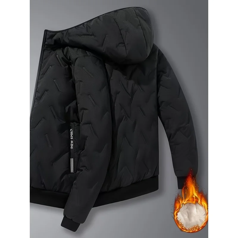 Men's Winter Casual Fleece Thermal Suit To Protect Against Cold Wear Clothing Top Bottom Set Sets Clothes Man Two Piece Outfit