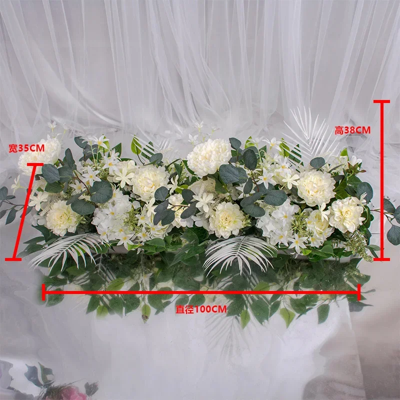 Wedding Arch Artificial Flower Row Artificial Flowers Wedding Stage Background Home Decoration, Fake Flower Commercial Display