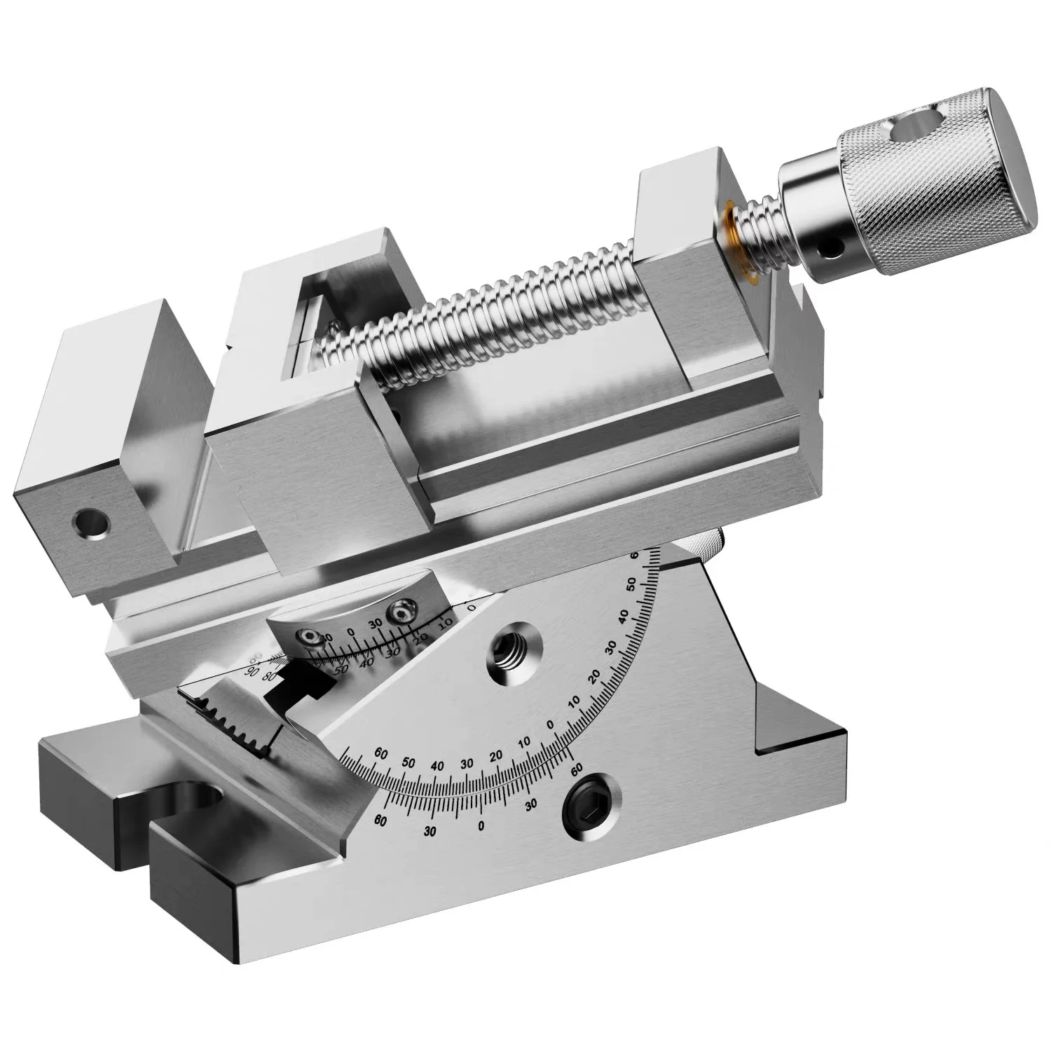 Flat Jaw Precision Vise, Universal Rotating Vise, Size 2 to 3 Inches, 360° Rotation Adjustable Angle, Vertical Tilt Up to 50°