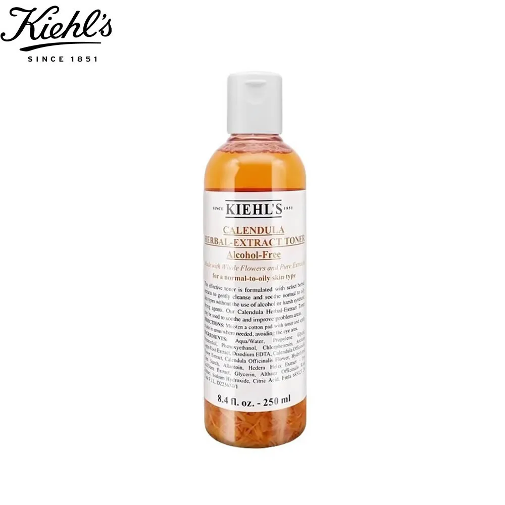 Tónico Herbal de Caléndula Kiehls 250ml 40ml Sin Alcohol, Calmante, Control de Grasa, Alivio del Enrojecimiento, Minimizador de Poros Para Piel Grasa